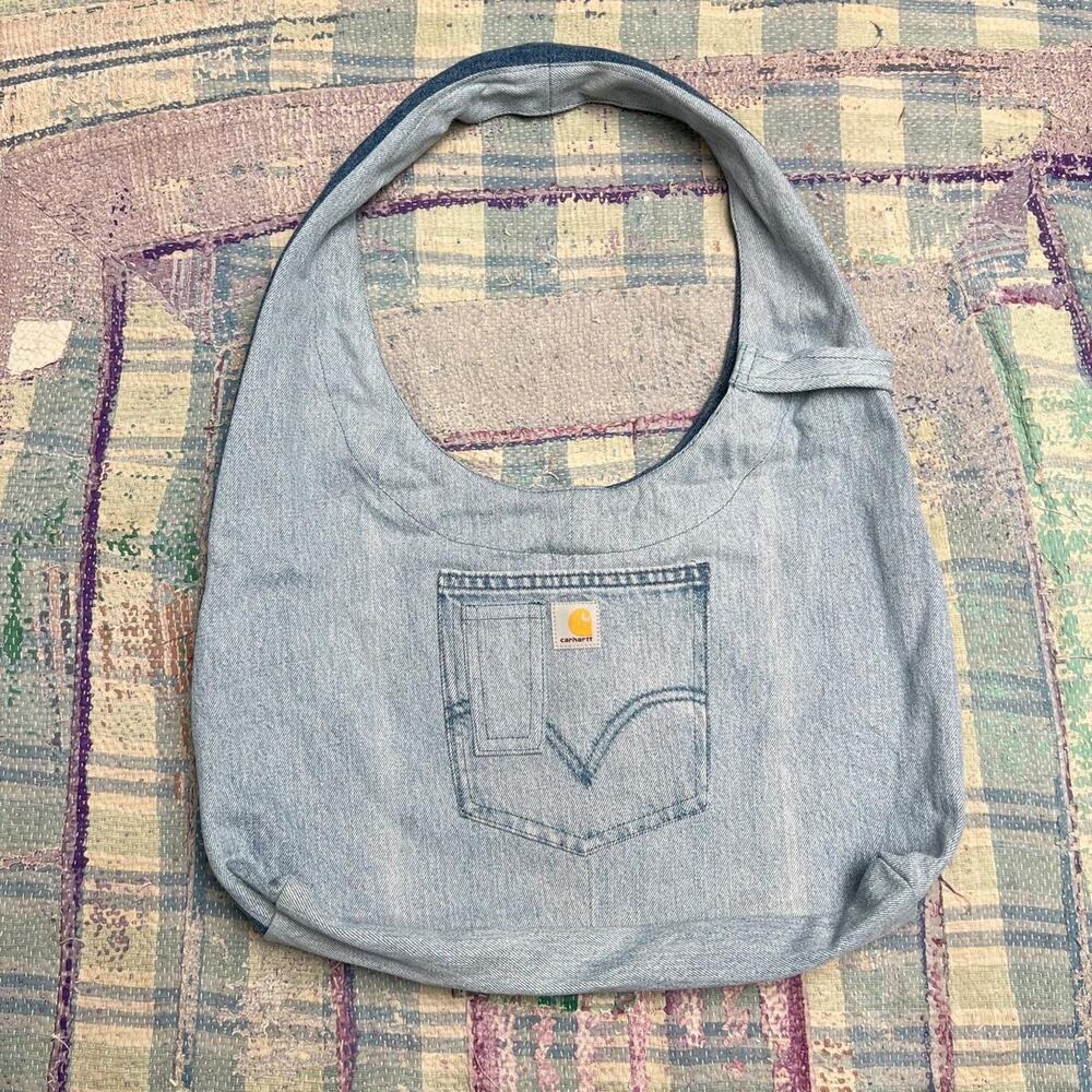 Custom upcycled carhartt hobo bag